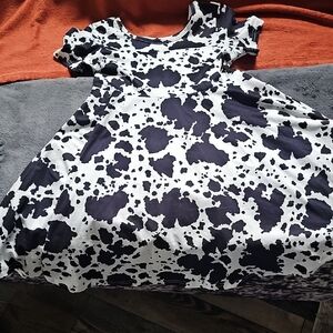 Cow Print Kids Dress